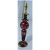 Image 1 : BEAUTIFUL CRANBERRY RED WITH HAND PAINTED GOLD DETAIL AND FLOWERS PERFUME BOTTLE