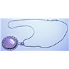 Image 1 : New German Silver Pendant with Rose Quartz, Chain is 20"