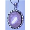 Image 2 : New German Silver Pendant with Rose Quartz, Chain is 20"