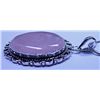 Image 3 : New German Silver Pendant with Rose Quartz, Chain is 20"