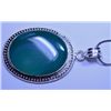 Image 2 : New German Silver Pendant and Chain, Green Onyx, Chain is 19" long