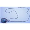 Image 1 : New German silver Pendant and Chain, Labradorite, 20" long