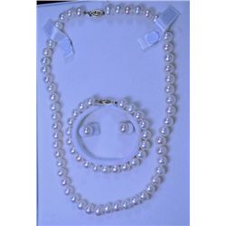 Estate Helzberg Diamonds brand - 14K Pearl Necklace, Bracelet and Earrings