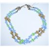 Image 1 : Blue and green iridescent two stranded necklace