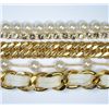 Image 2 : Signed Gold and White Multi-stand bracelet.