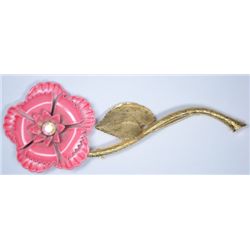 Large pink flower pin