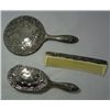 Image 2 : Vintage 3 Piece Silvertoned  Vanity Set