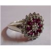 Image 1 : 2.380g Ring of Garnet & CZ Sterling Silver