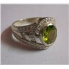 Image 1 : 4.470g Ring of Peridot and CZ Sterling Silver