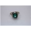 NATURAL 24.18 EMERALD OVAL CABUSHION OVAL RING .925 STE