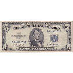 1953 $5 Silver Certificate, F-VF