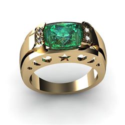 Genuine 3.20 ctw Emerald Ring 14k 4g,  RS 7