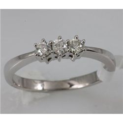 Genuine 0.25 ctw Diamond Ring 14K White Gold