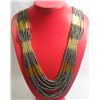 Image 1 : CURTAIN BEADED GRAY GOLD NECKLACE 20INCH