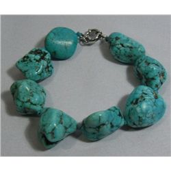 NATURAL 575.00CTW BLUE TURQUOISE BRACELET