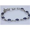 Image 1 : NATURAL 60.00 CTW TANZANITE OVAL CUT BRACLET .925 STERL