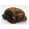 Image 1 : NATURAL 173.43 CTW TIGEREYE FROG FIGURE