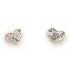 Image 1 : Genuine 0.11 ctw White Diamond Heart Earring 14k