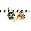 Image 2 : Genuine 0.83 ctw Emerald Flower Earring 14k 1.76g