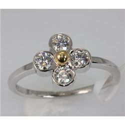 Genuine 0.49 ctw Diamond Ring 18K White Gold
