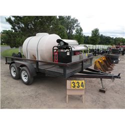 Portable hot water pressure washer, 16hp Vanguard, 525 gallon tank & trailer