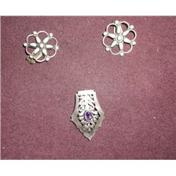 2-Sterling Silver Earrings 1-Shoe Clip