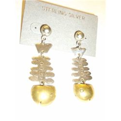 Sterling Silver Fish Earrings