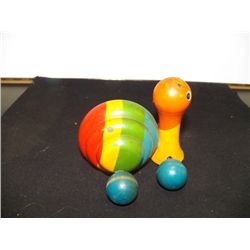 Vintage Fisher Price Wooden Snail