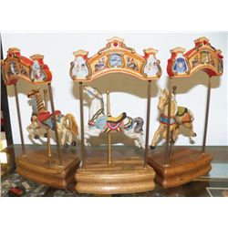 3-Carousel Horse Music Boxes
