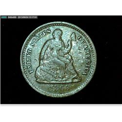 1863  S SEATED HALF DIME NO STARS