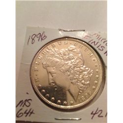 1886 MORGAN SILVER DOLLAR MS-64+, MIRROR FINISH