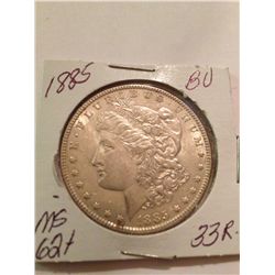 1885 MORGAN SILVER DOLLAR MS-62+