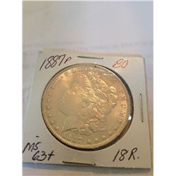 1887 MORGAN SILVER DOLLAR MS-63+