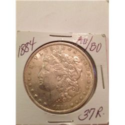 1884 MORGAN SILVER DOLLAR AU/BU