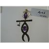 Image 1 : 32.50 CTW GREEN TOURMALINE AND AMETHYST PENDANT .925 ST