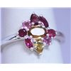 Image 1 : 11.90 CTW MULTICOLOR TOURMALINE RING .925 STERLING SILV