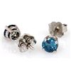 Image 2 : Genuine 0.90 ctw Blue Diamond Stud Earring 14k