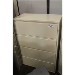BEIGE 4 DRAWER LATERAL FILE CABINET