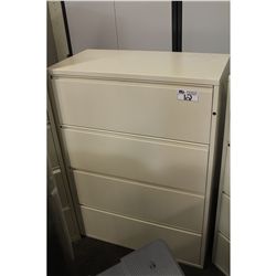 BEIGE 4 DRAWER LATERAL FILE CABINET