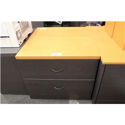 MAPLE & BLACK 2 DRAWER LATERAL FILE CABINET