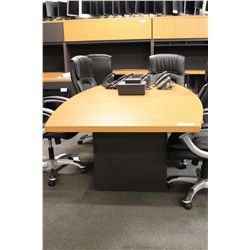 MAPLE 8FT BOAT SHAPED BOARDROOM TABLE
