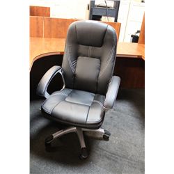 BLACK LEATHER HIGH BACK EXECUTIVE CHAIR (59)