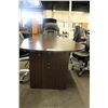 Image 1 : MIDNIGHT OAK 8FT RACETRACK BOARDROOM TABLE