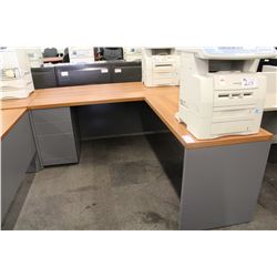 AMBERWOOD AND GREY RH L-SHAPE EXECUTIVE DESK
