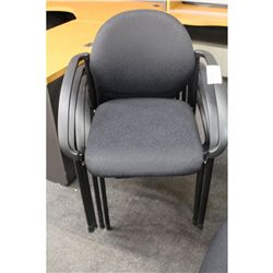 BLACK FABRIC STACKING CHAIR