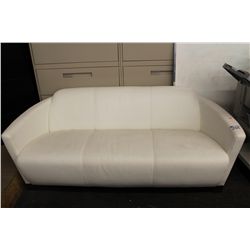 BEIGE 3 SEAT LEATHER SOFA