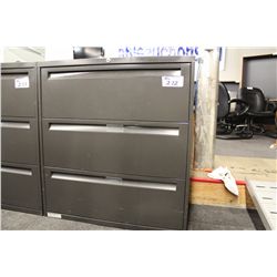 CHARCOAL GREY 3 DOOR LAT FILE CABINET