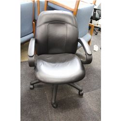 CAPRICE BLACK LEATHER MID BACK EXECUTIVE CHAIR