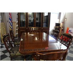 WALNUT TRAD. DINING SET WITH LEAVES AND 8 CHAIRS 6 1/2 FOOT TABLE EXPANDABLE TO 11.5 FEET