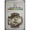 Image 1 : 1927 S PEACE DOLLAR NGC MS63 NICE, WHITE
